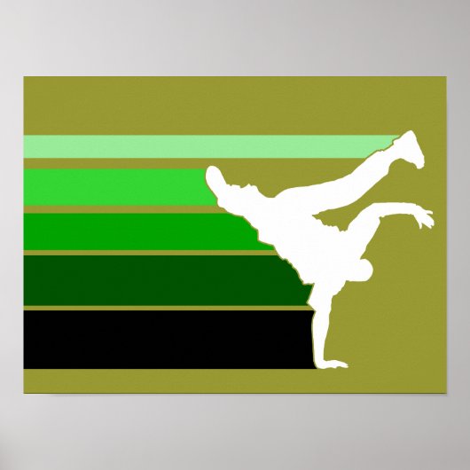 BBOY gradient grn wht poster ポスター (正面)