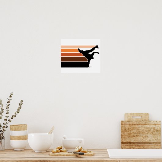 BBOY gradient orgn blk poster ポスター (キッチン)