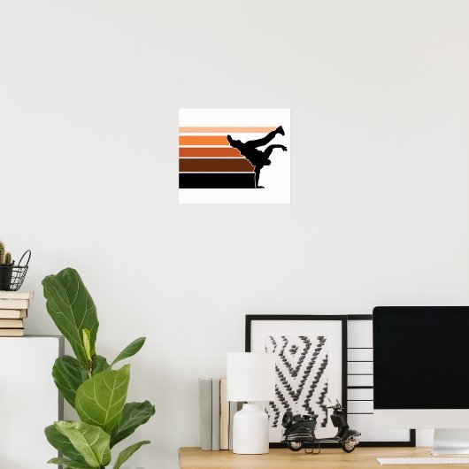 BBOY gradient orgn blk poster ポスター (ホームオフィス)