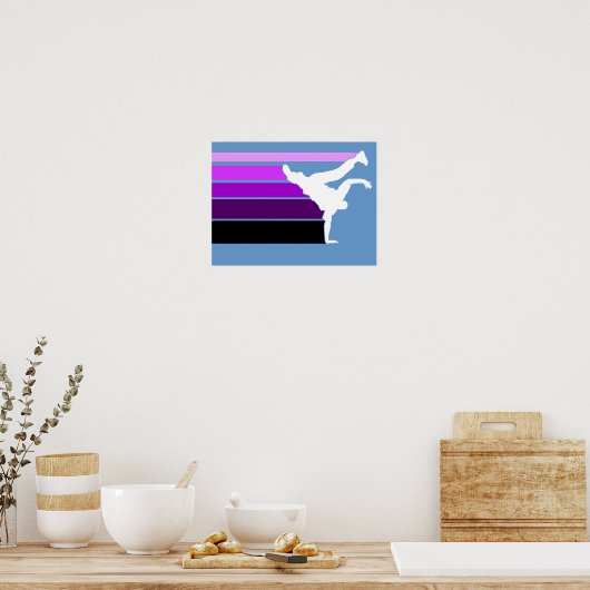 BBOY gradient prpl wht poster ポスター (キッチン)