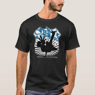 BBOYblueの落書きの盾 Tシャツ