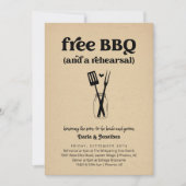 BBQおもしろいのリハ結婚ーサルディナー招待状 招待状 (正面)