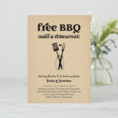 BBQおもしろいのリハ結婚ーサルディナー招待状 招待状 (スタンド正面)