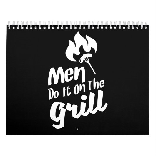 BBQおもしろいの男性はグリルの喫煙者にそれを行う カレンダー (カバー)
