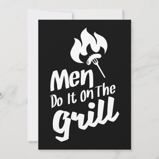 BBQおもしろいの男性はグリルの喫煙者にそれを行う シーズンカード (正面)