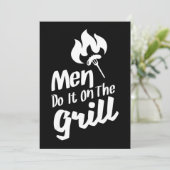 BBQおもしろいの男性はグリルの喫煙者にそれを行う シーズンカード (スタンド正面)