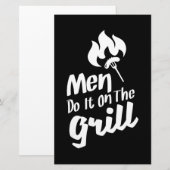 BBQおもしろいの男性はグリルの喫煙者にそれを行う 便箋 (正面/裏面)