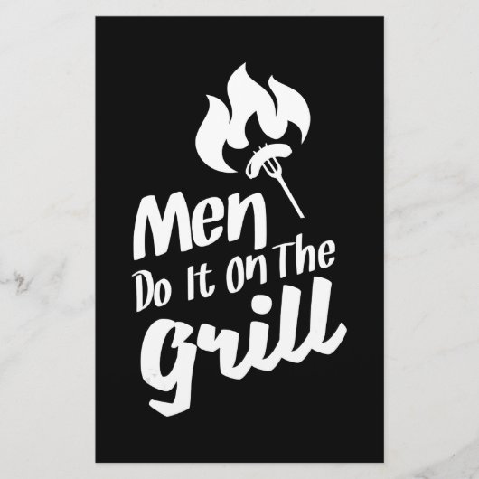 BBQおもしろいの男性はグリルの喫煙者にそれを行う 便箋 (正面)