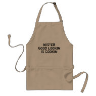BBQおもしろいエプロン男性へ Good lookin is cookin   Mr. スタンダードエプロン