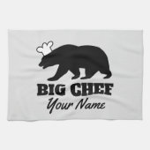 BBQおもしろいシェフまたは調理師用のタオルの贈り物 キッチンタオル (横)