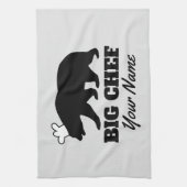 BBQおもしろいシェフまたは調理師用のタオルの贈り物 キッチンタオル (縦)