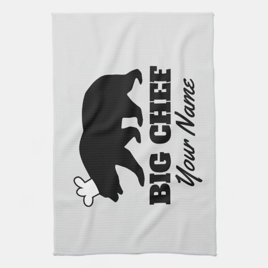 BBQおもしろいシェフまたは調理師用のタオルの贈り物 キッチンタオル (縦)