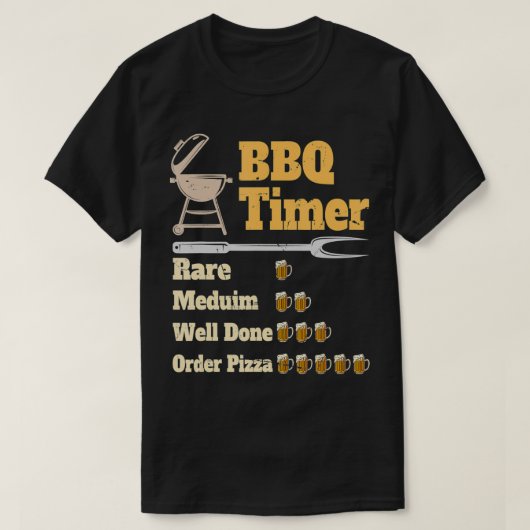 BBQおもしろいタイマグリル Tシャツ (デザイン正面)