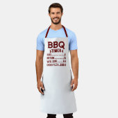 BBQおもしろいタイマレッド エプロン (着用した状態)