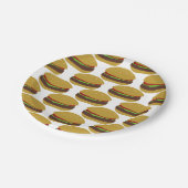 BBQおもしろいバーガーパターン ペーパープレート (アングル)