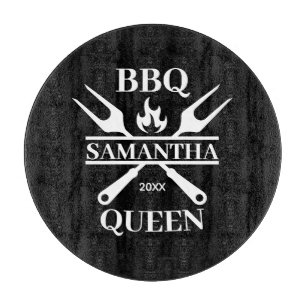 BBQおもしろいバーベキューパーソナライズされたクイーンエプロンカット カッティングボード