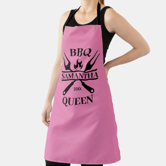BBQおもしろいバーベキューパーソナライズされたクイーンエプロン エプロン (インサイチュ)