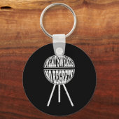 Bbqおもしろいミートスウェート後悔なしClic Carbique Gri キーホルダー (正面)