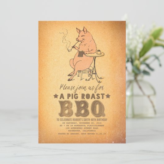 BBQおもしろい誕生パーティー 招待状 (スタンド正面)