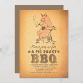 BBQおもしろい誕生パーティー 招待状 (正面/裏面)