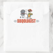 BBQおもしろい 楕円形シール (バッグ)