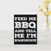 Bbqおもしろい、Bbq食べ物を与えとImのハンサムを教えて カード (黄色い花)