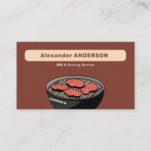BBQおよびケータリングサービス 名刺 (正面)