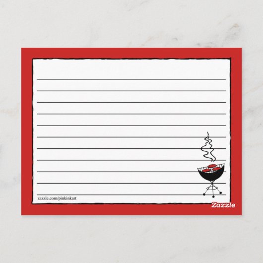 BBQがクッキン実在のレシピカード ポストカード (裏面)