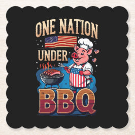 BBQでひとつになる国 - ヴィンテージシェフのグリルマスター ペーパーコースター