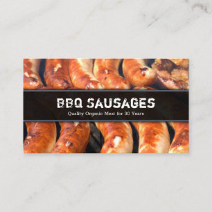 BBQでソーセージの写真を閉じる – 名刺