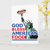 BBQとグリルアイディア:アメリカの食べ物に神の祝福を。 カード (黄色い花)