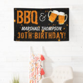 BBQとビール、彼氏の誕生日 横断幕 (インサイチュ)