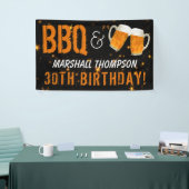 BBQとビール、彼氏の誕生日 横断幕 (トレードショー)