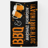 BBQとビール、彼氏の誕生日 横断幕 (縦)