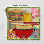 BBQとビール – 7月4日！SRF 招待状 (正面/裏面)