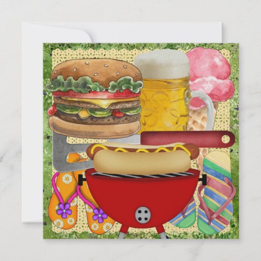 BBQとビール – 7月4日！SRF 招待状 (正面)