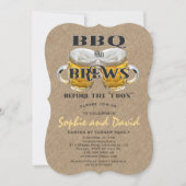 BBQとBREWSのカップルのシャワー前 招待状 (正面)