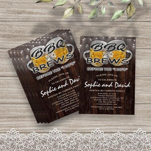 BBQとBREWS (「I DO」婚約パーティ前) 招待状