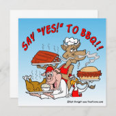 BBQにYESを！BBQ招待状 招待状 (正面/裏面)