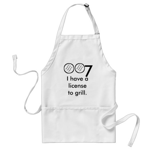 BBQのエプロンを焼く免許証 スタンダードエプロン (正面)