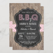 BBQのカップルのシャワーの招待状のベビーQの裏庭の女の子 招待状 (正面/裏面)