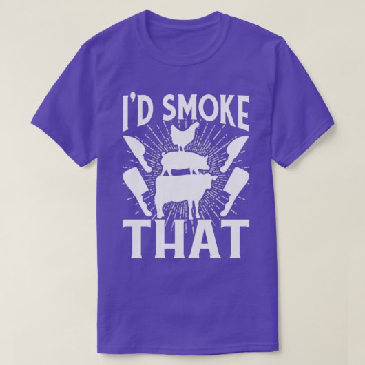 BBQのグリルマスターId煙おもしろい Tシャツ (デザイン正面)