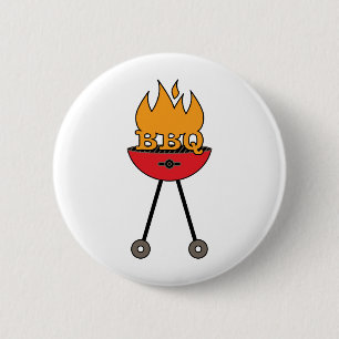 BBQのグリル 缶バッジ