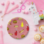 BBQのピクニックハッピーバースデーの紙皿 ペーパープレート (パーティー)