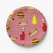 BBQのピクニックハッピーバースデーの紙皿 ペーパープレート (正面)