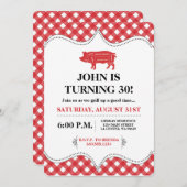 BBQのブタのパーティー 招待状 (正面/裏面)