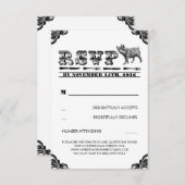 BBQのブタのローストRSVPカード 出欠カード (正面/裏面)