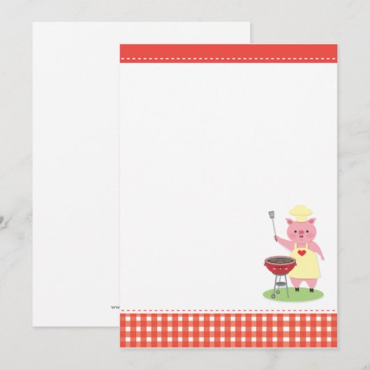 BBQのブタの招待状 招待状 (正面/裏面)