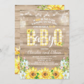 BBQのベビーシャワーの招待状のベビーQのカップルのシャワー 招待状 (正面/裏面)