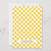 BBQのメーソンジャーのベビーシャワーの招待状の黄色緑 招待状 (裏面)